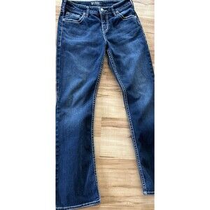Silver Jeans Co Women's Natsuki Dark Blue Bootcut 30x31 Stretch Denim